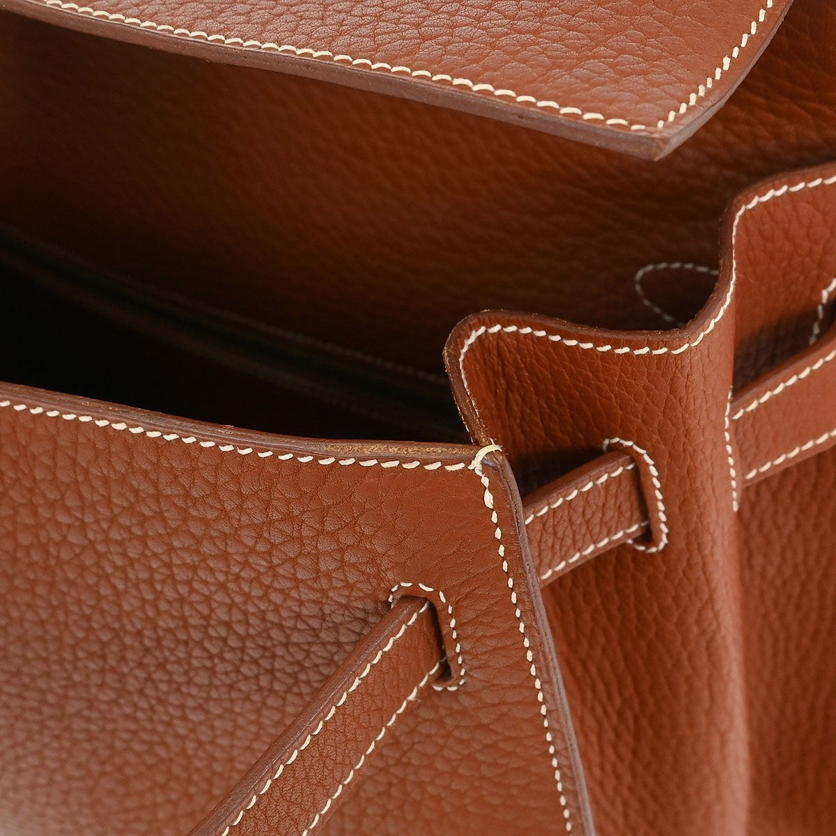 Hermes Kelly Handbag Brown Togo with Palladium Hardware