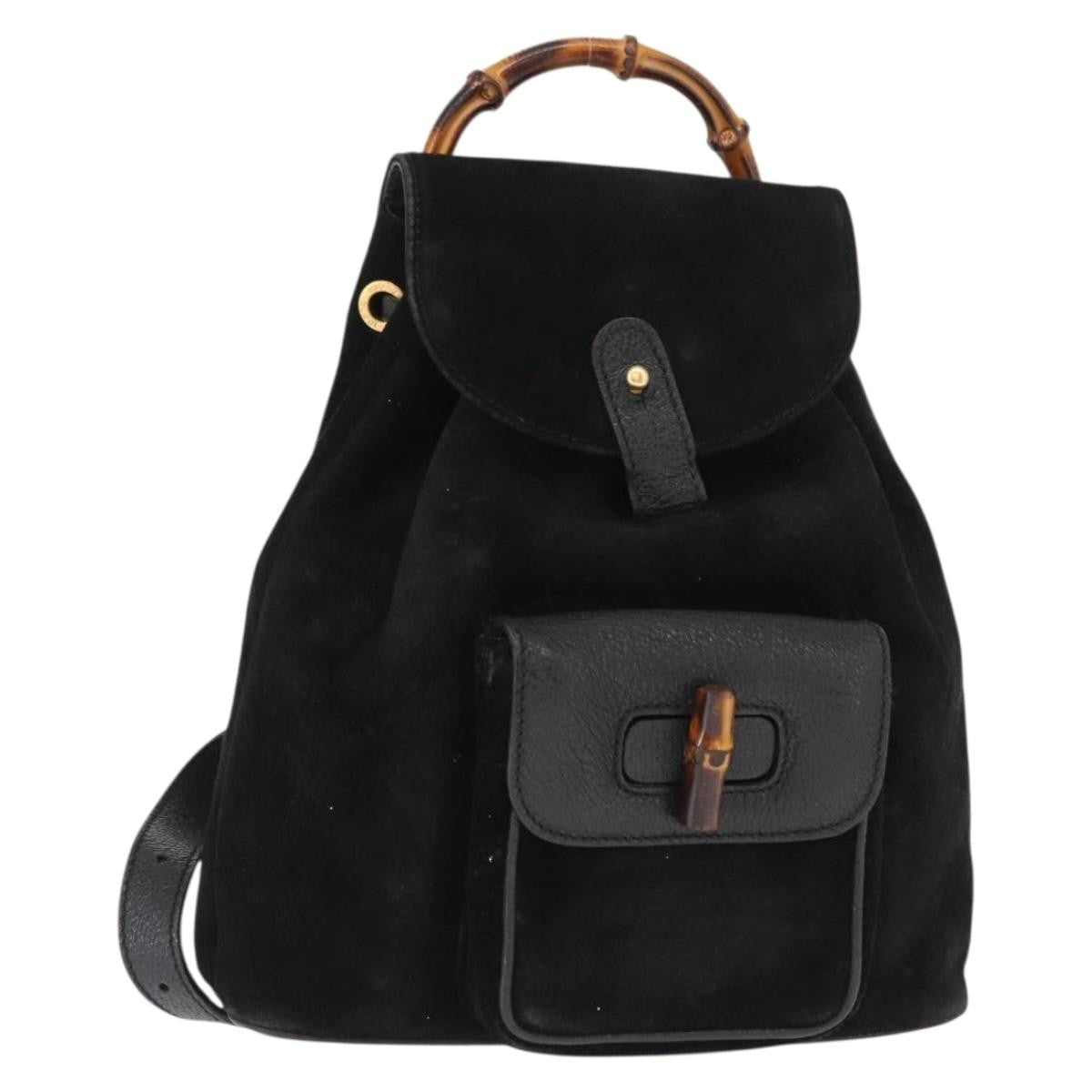 Gucci Vintage Bamboo Backpack Suede