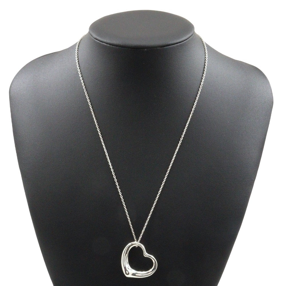 Tiffany & Co. Elsa Peretti Open Heart Pendant Necklace Sterling Silver