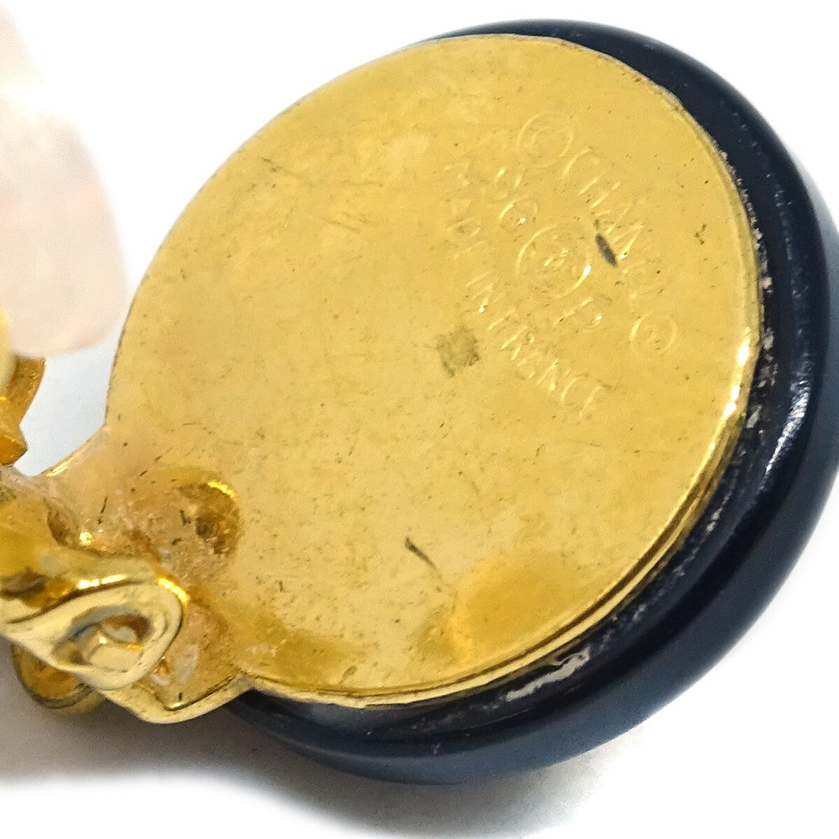 Chanel CC Dangle Earrings Metal with Faux Pearl