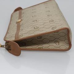 Christian Dior Vintage Honeycomb Zip Pouch Coated Canvas