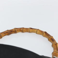 Gucci Vintage Bamboo Handle Open Hobo Nylon