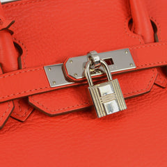 Hermes Birkin Handbag Pink Clemence with Palladium Hardware