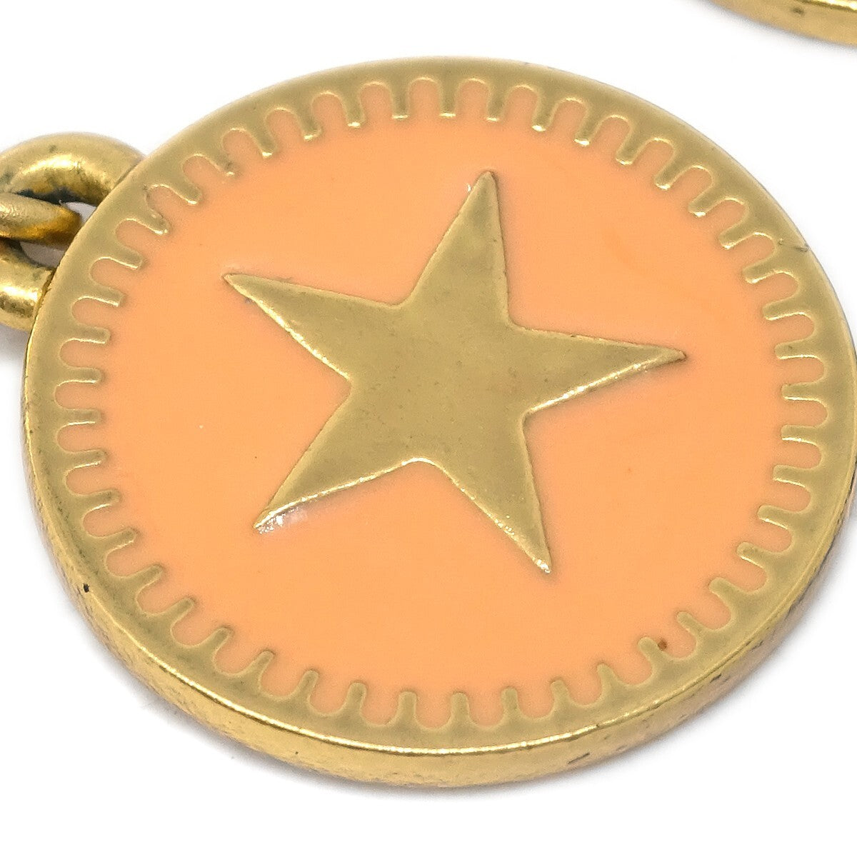 Chanel CC Star Dangle Earrings Metal with Enamel