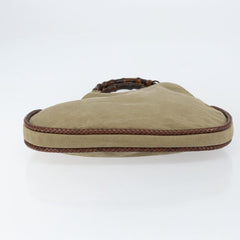 Gucci Vintage Bamboo Hobo Canvas