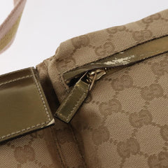 Gucci Vintage Double Belt Bag GG Coated Canvas with Leather