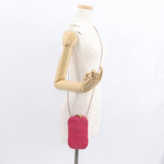 Christian Dior Lady Dior Phone Holder on Chain Cannage Quilt Lambskin