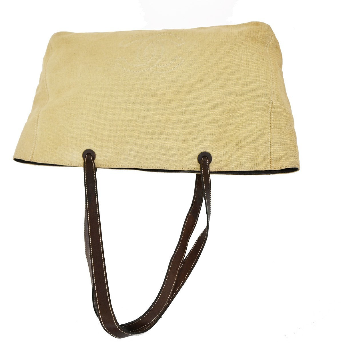 Chanel Vintage CC Tote Canvas with Leather