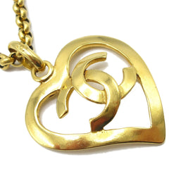 Chanel CC Heart Pendant Necklace Metal