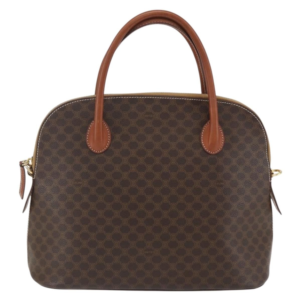 Celine Vintage Macadam Handbag Canvas and Leather