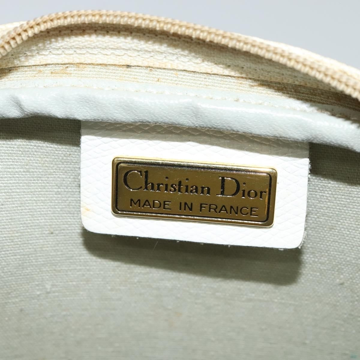 Christian Dior Vintage Honeycomb Zip Pouch Coated Canvas