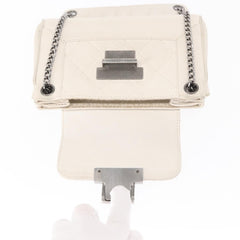 Chanel Accordion Push Lock Flap Bag Quilted Caviar