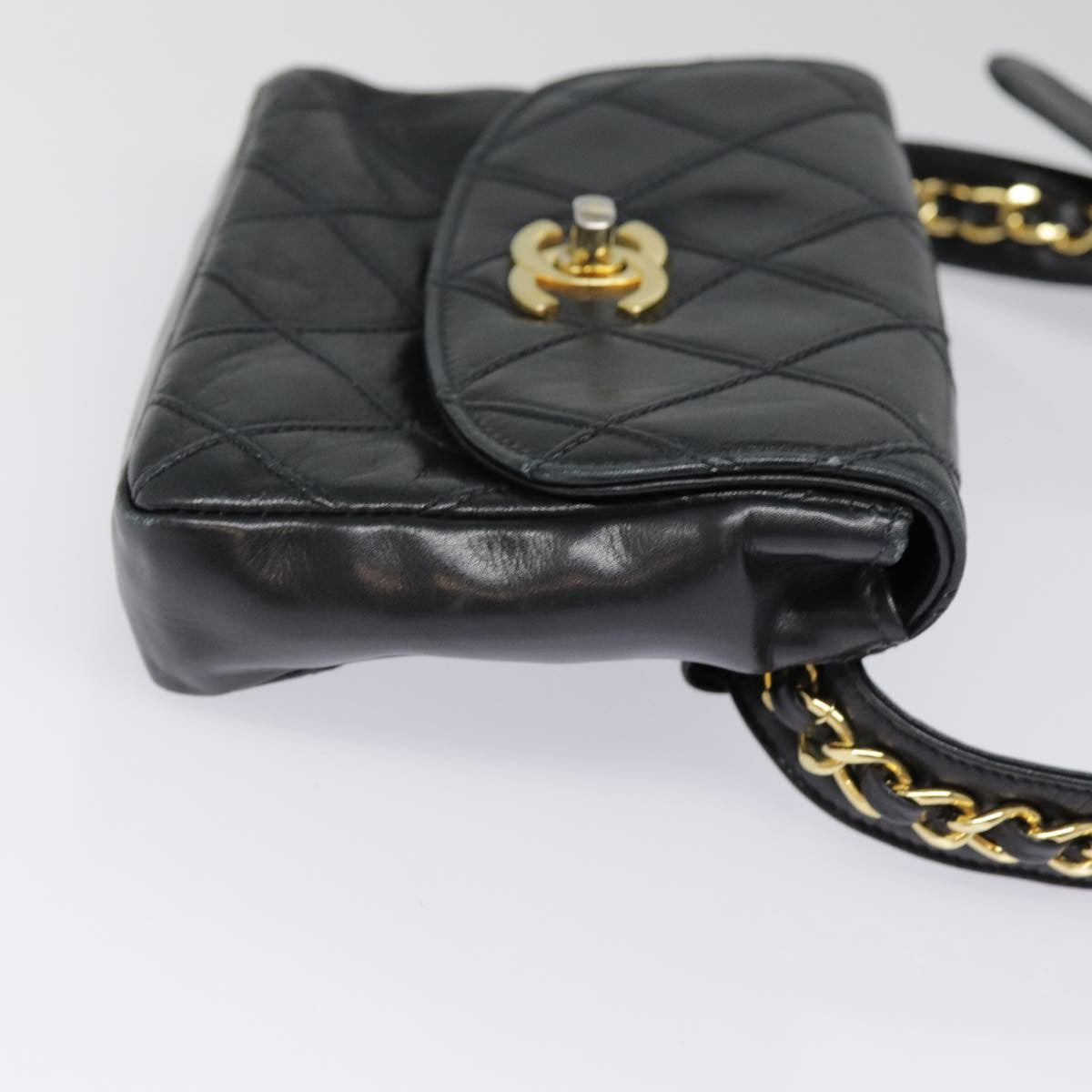 Chanel Waist Belt Bag Quilted Shiny Calfskin