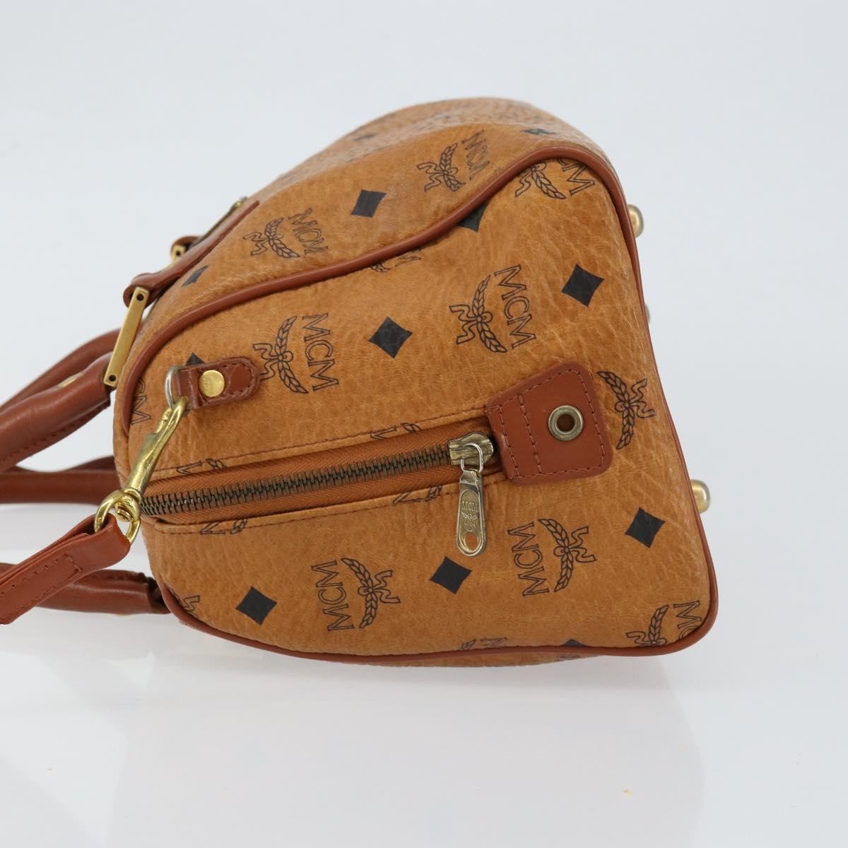 MCM Visetos Handbag Canvas and Leather