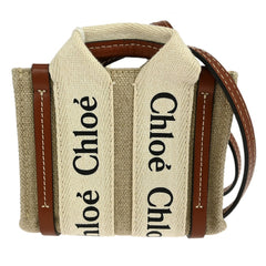 Chloe Woody Convertible Tote Canvas with Leather