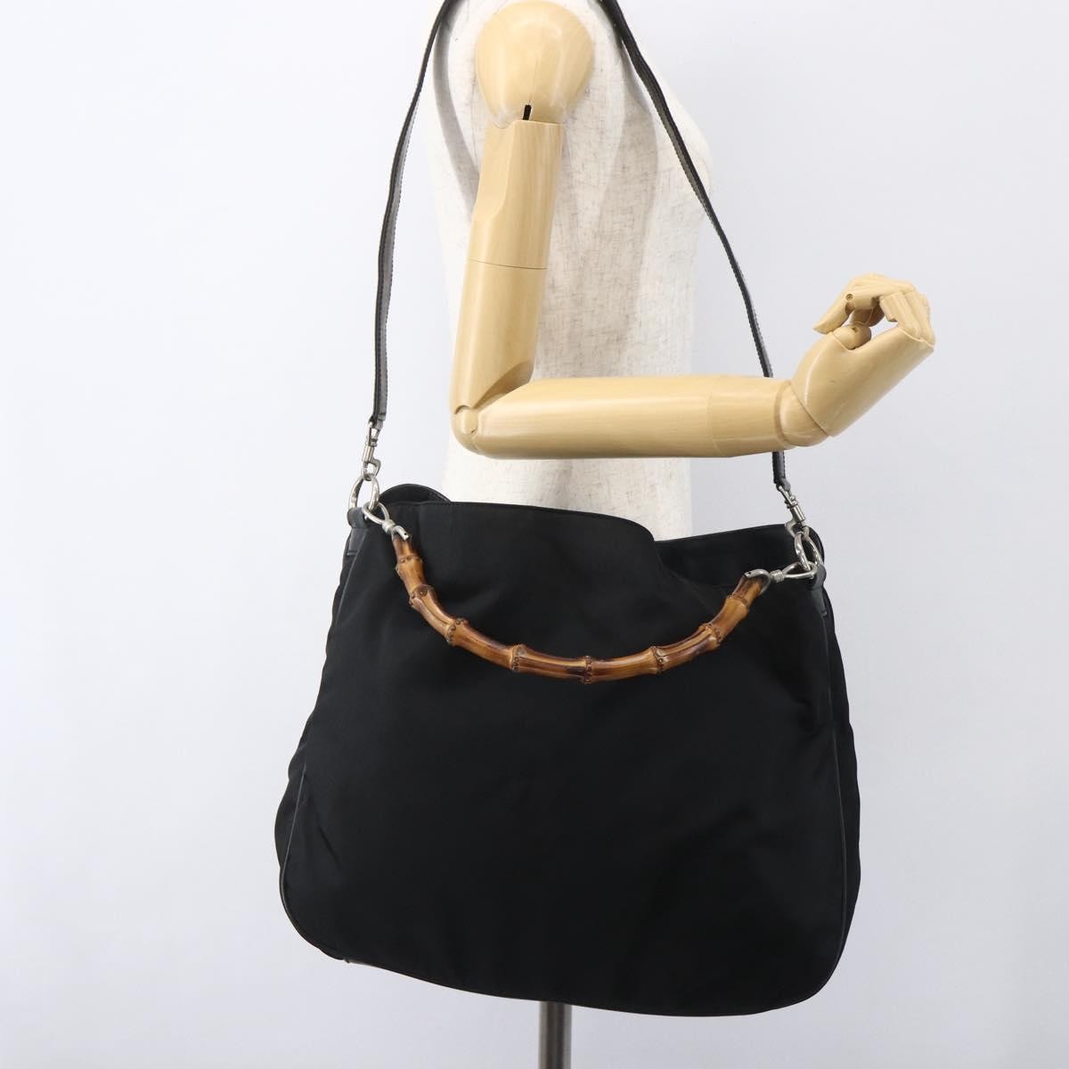 Gucci Vintage Bamboo Shoulder Bag Nylon