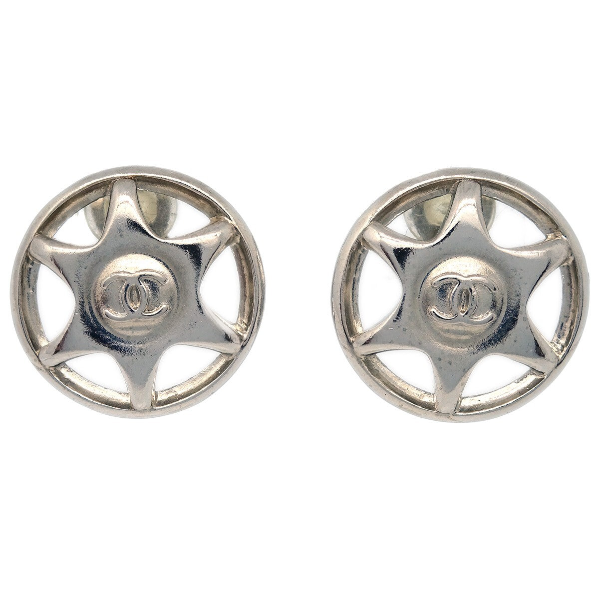 Chanel CC Round Earrings Metal