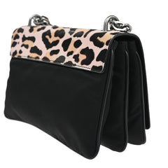 Prada Chain Flap Shoulder Bag Pony Hair and Nylon