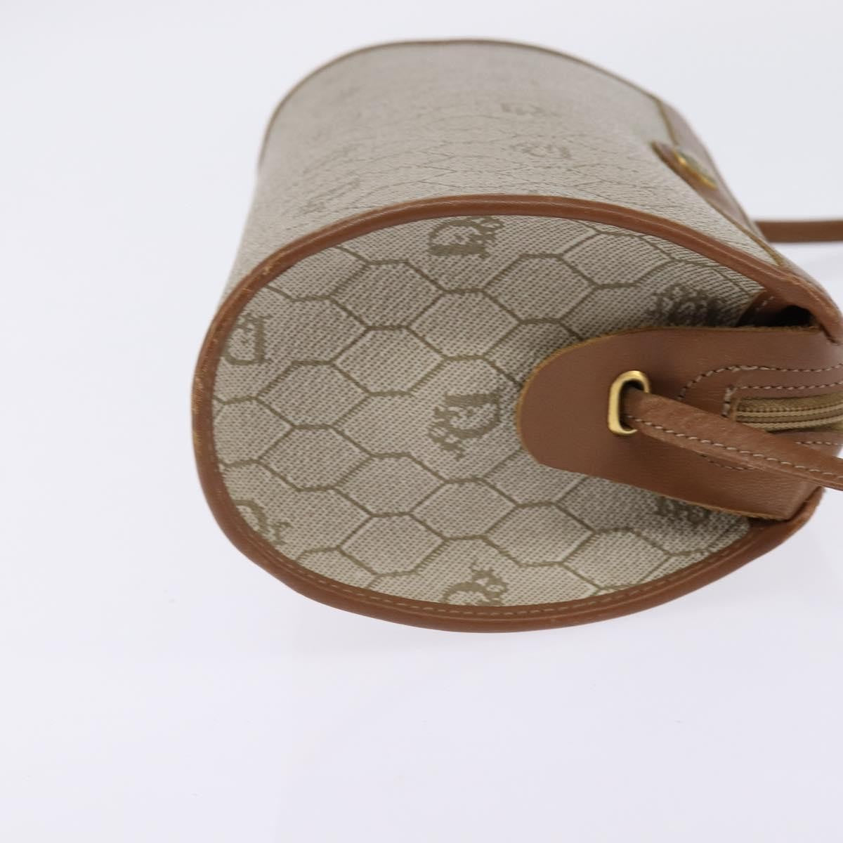 Christian Dior Vintage Honeycomb Shoulder Bag Canvas and Leather