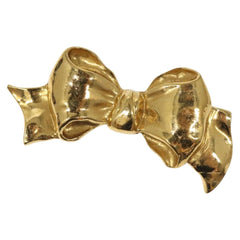 Chanel Vintage CC Bow Brooch Felt with Faux Pearls