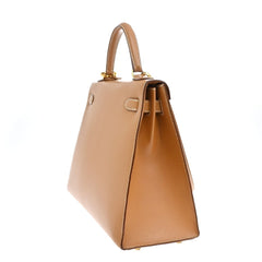 Hermes Kelly Handbag Brown Chamonix with Gold Hardware