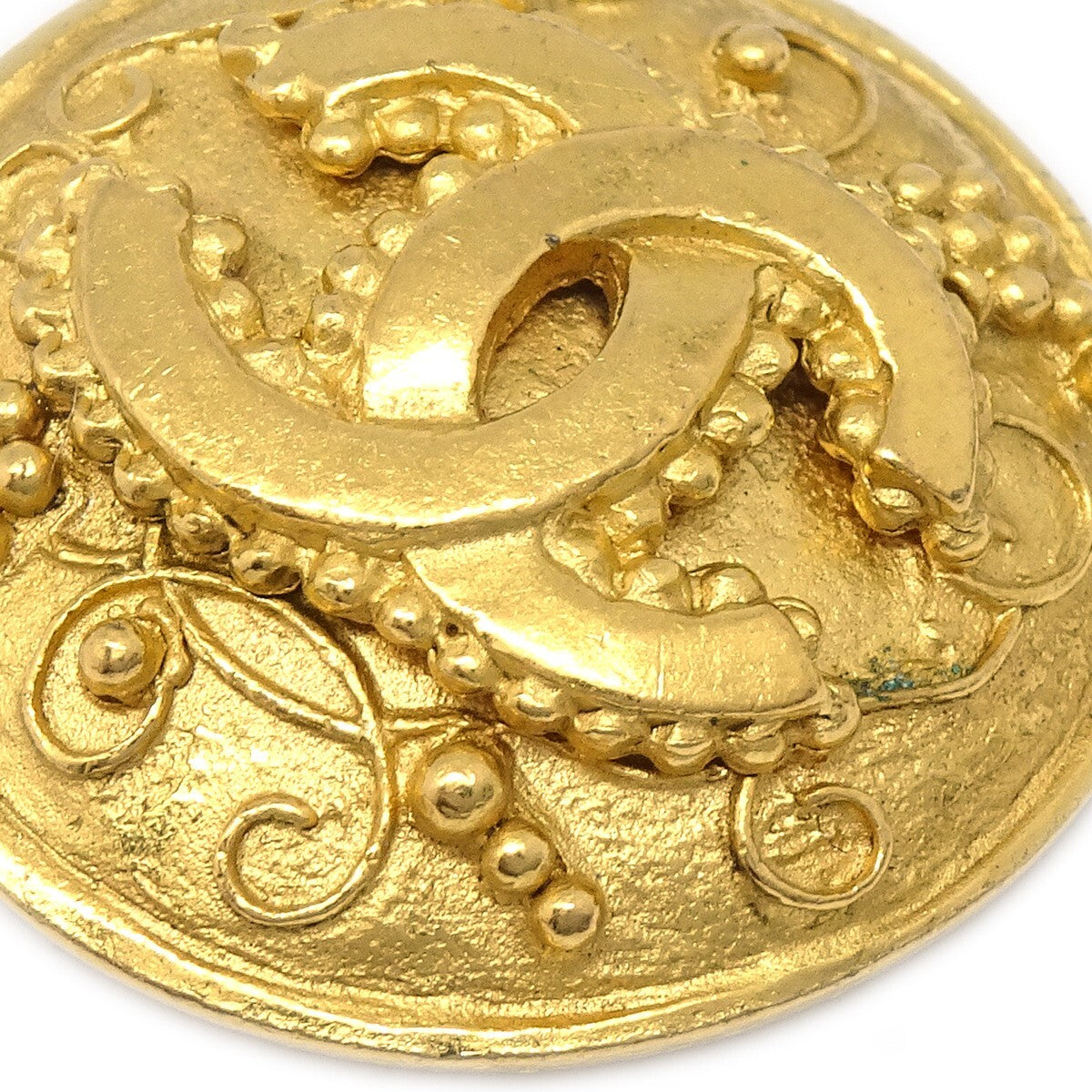 Chanel CC Round Earrings Metal