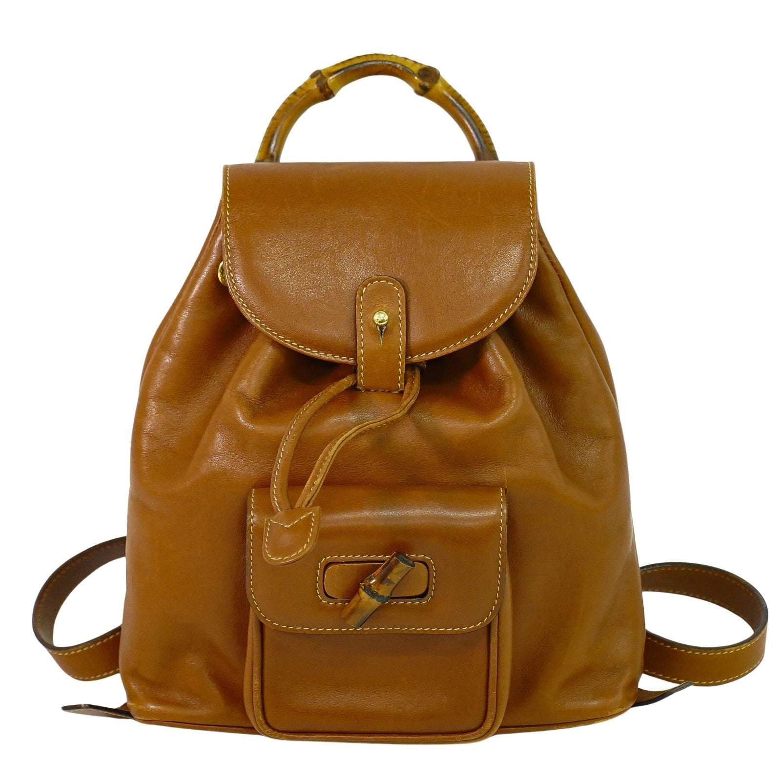 Gucci Vintage Bamboo Backpack Leather