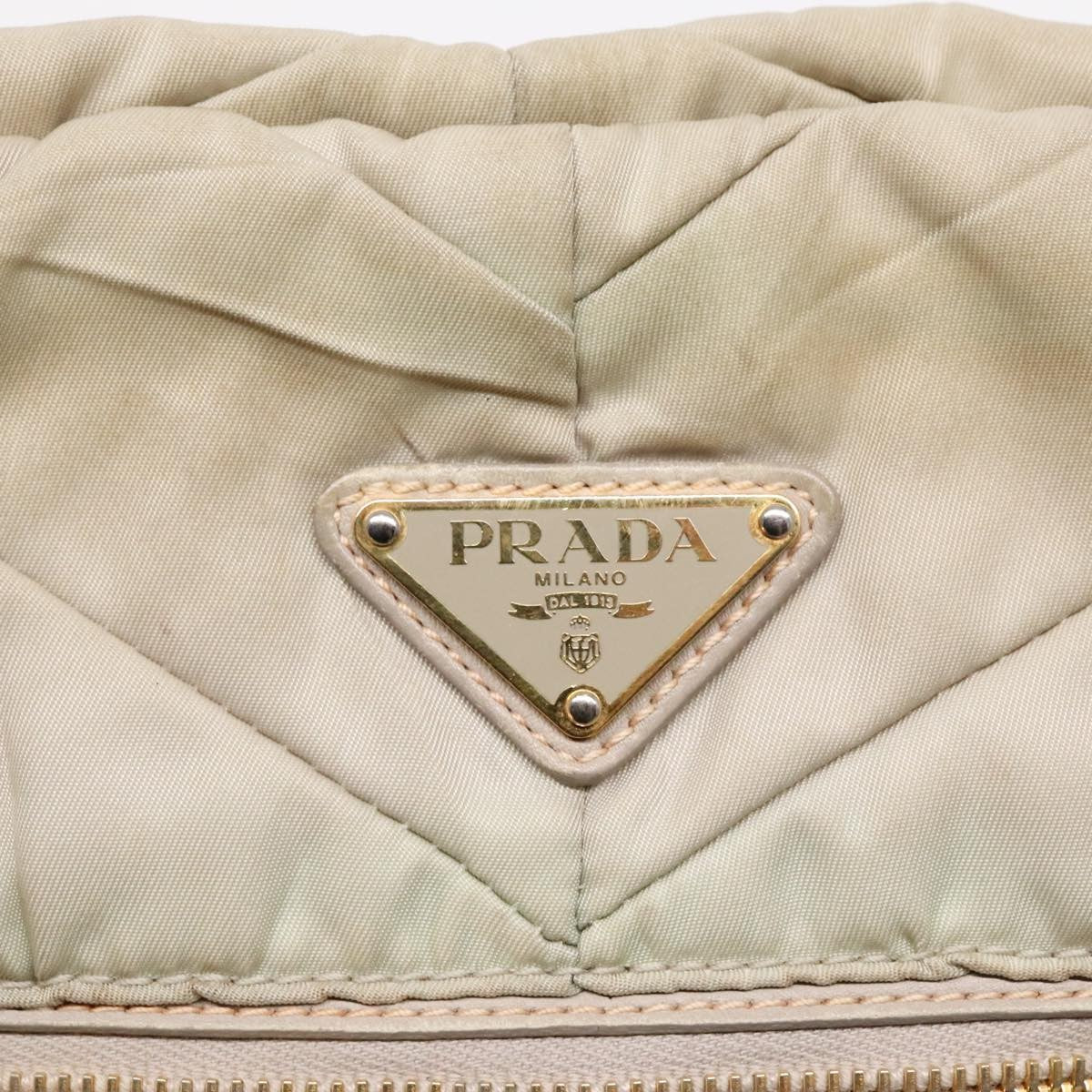Prada Chain Front Zip Tote Quilted Tessuto