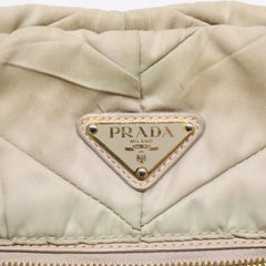 Prada Chain Front Zip Tote Quilted Tessuto