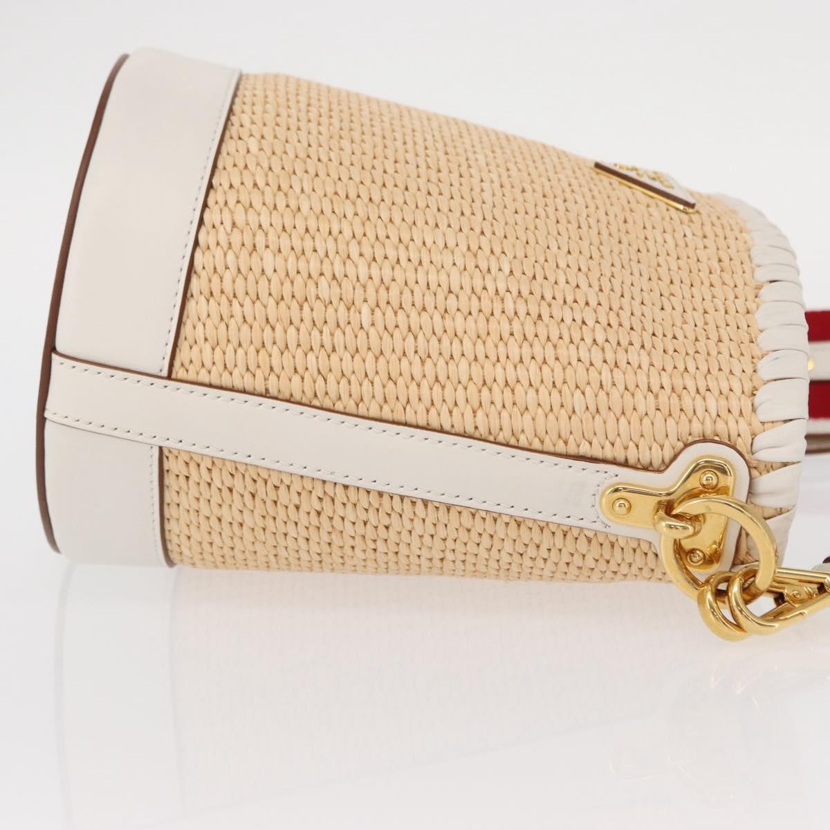 Prada Bucket Bag Woven Raffia with Leather