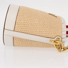 Prada Bucket Bag Woven Raffia with Leather