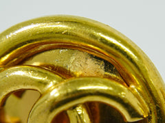 Chanel Vintage Round CC Clip-On Earrings Metal