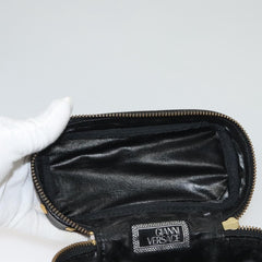 Versace Vanity Hand Bag Canvas and Leather