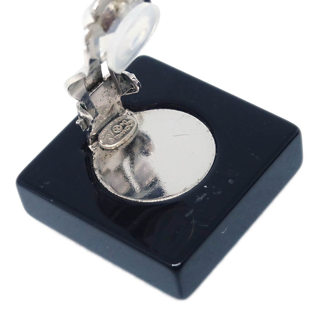 Chanel Vintage Square Clip-On Earrings Plastic