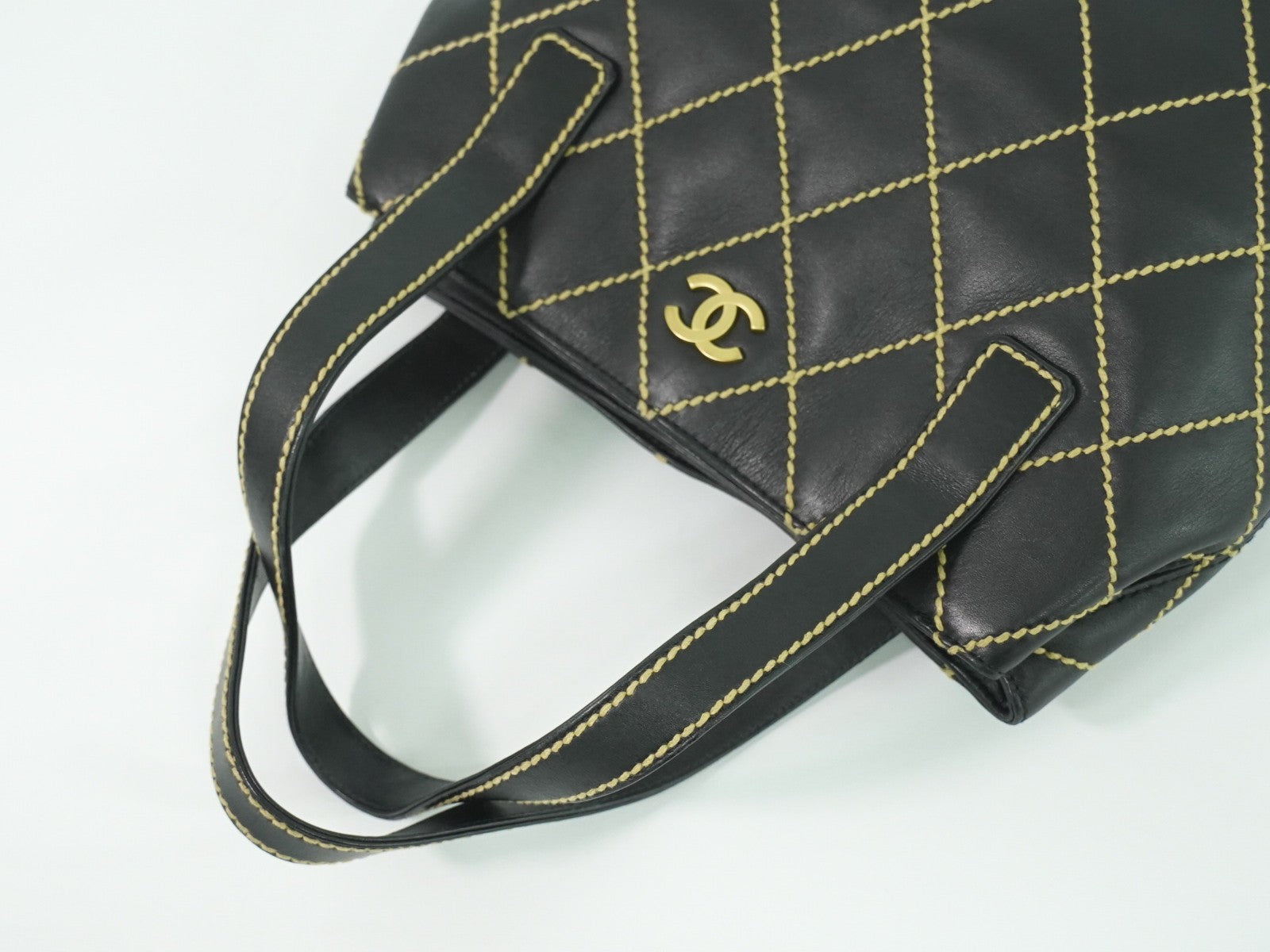 Chanel Surpique Tote Quilted Leather