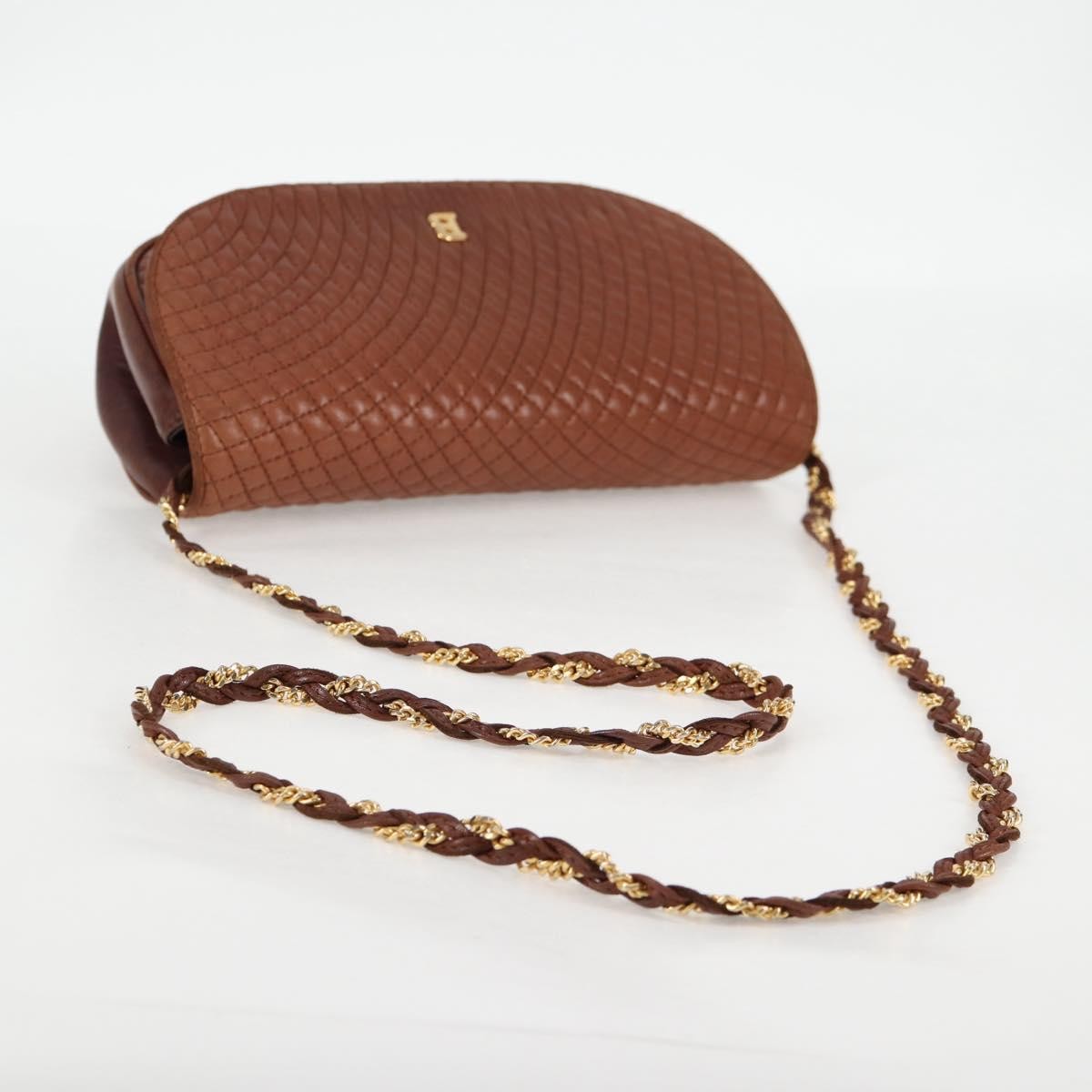 Bally Vintage Chain Shoulder Bag Quilted Leather