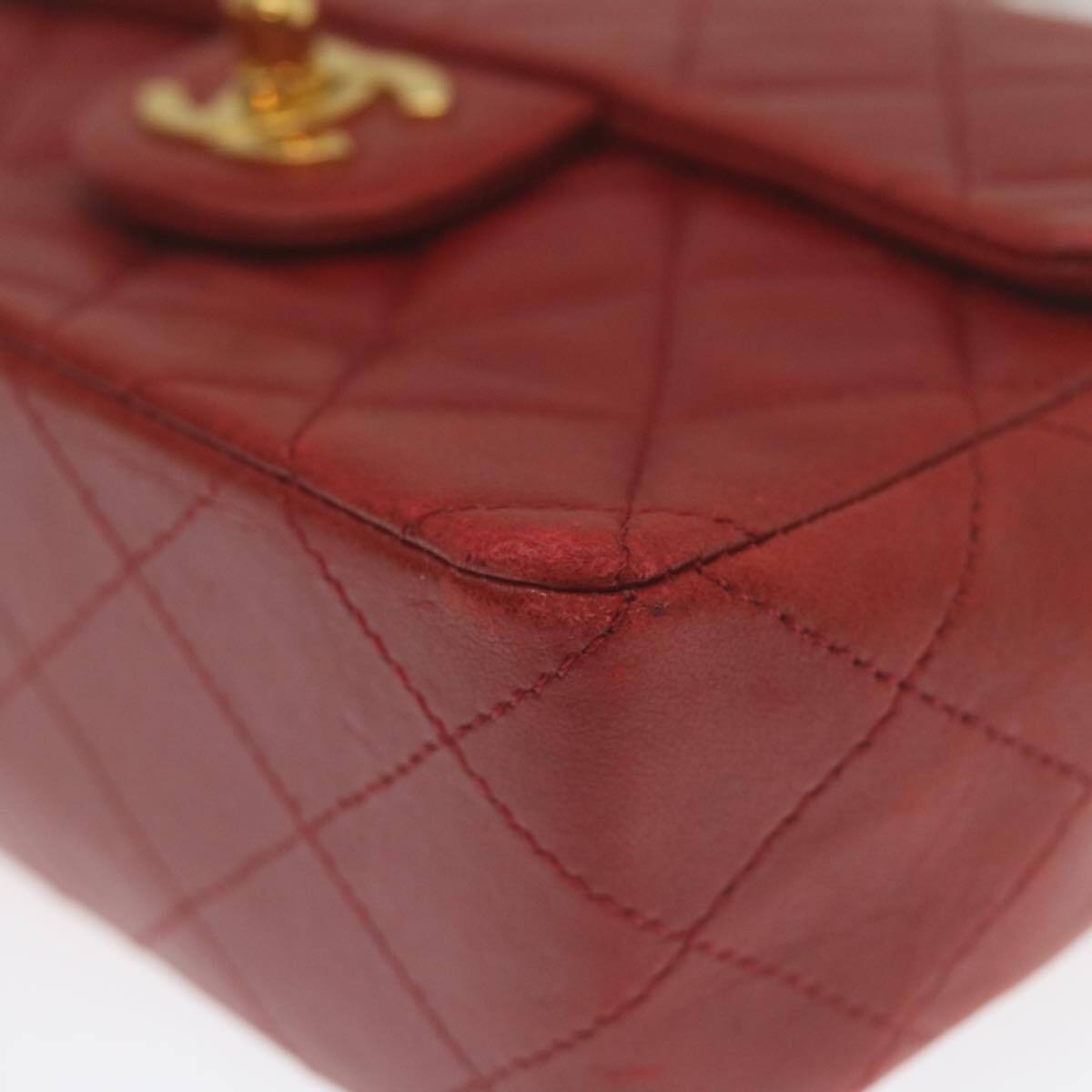 Chanel Vintage Square Chain Handle Flap Bag Quilted Lambskin