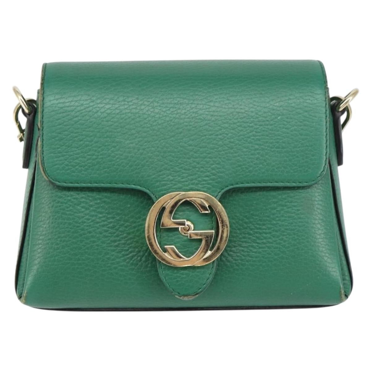 Gucci Interlocking Chain Crossbody Bag Leather