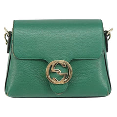 Gucci Interlocking Chain Crossbody Bag Leather