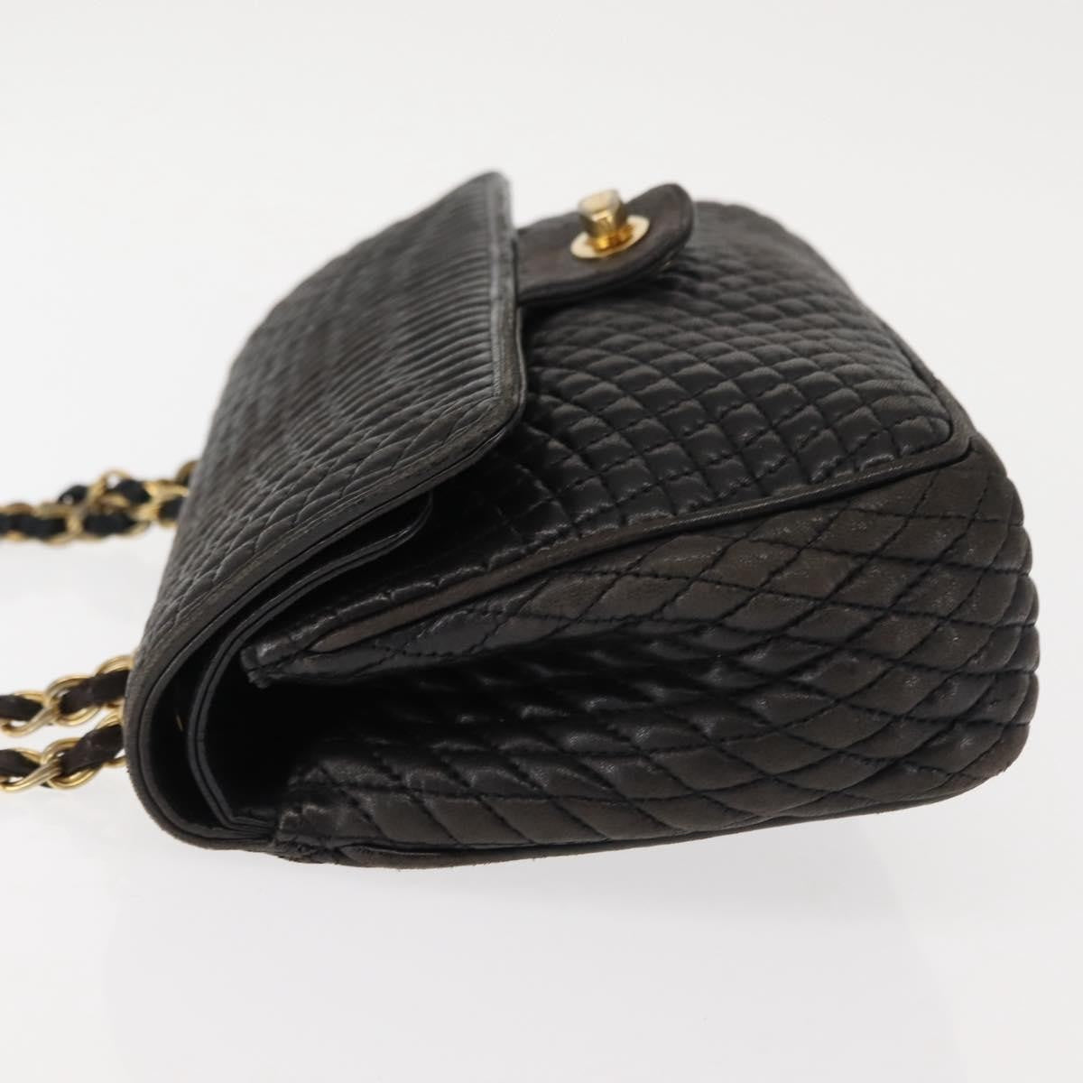 Bally Vintage Chain Shoulder Bag Quilted Leather