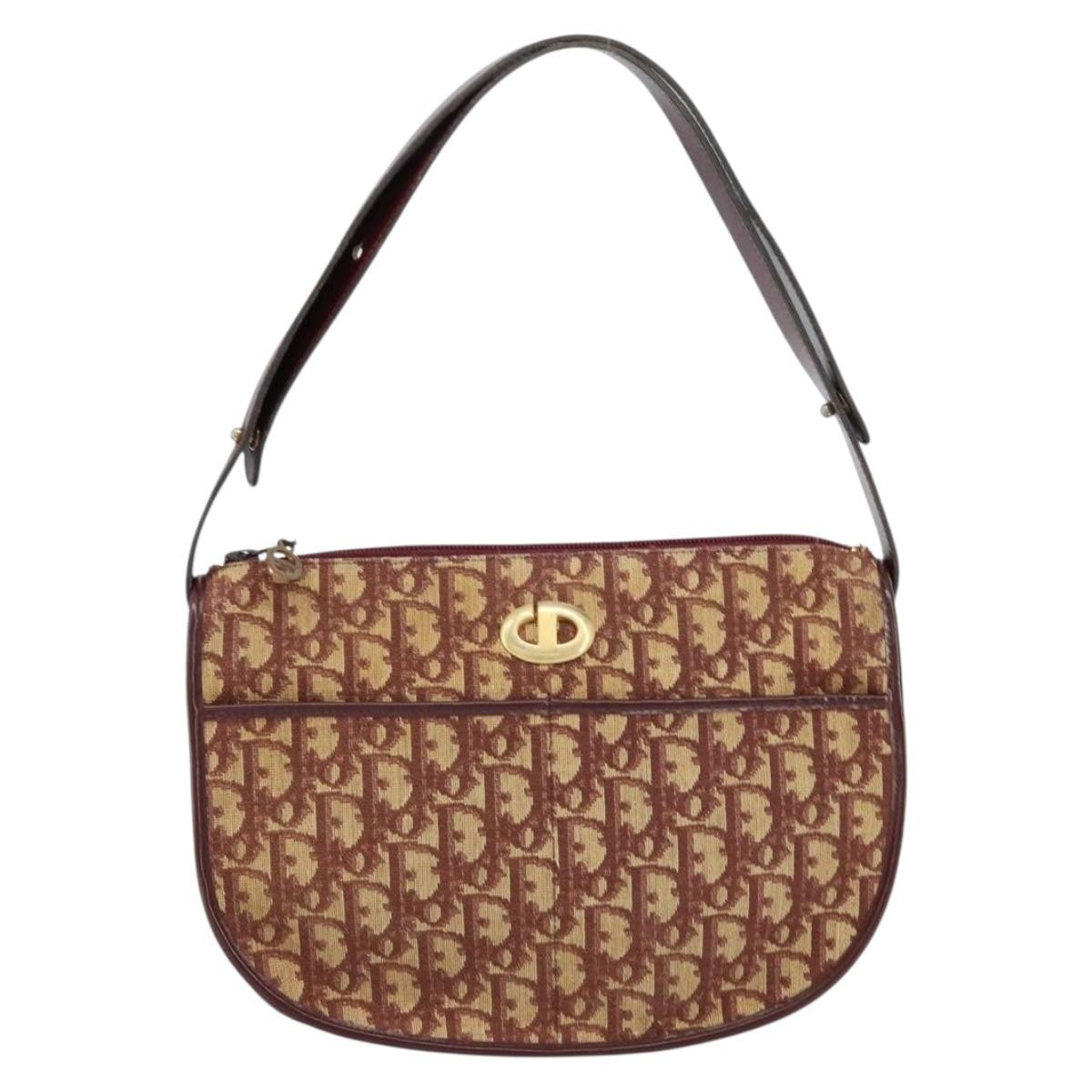 Christian Dior Vintage Trotter Shoulder Bag Canvas