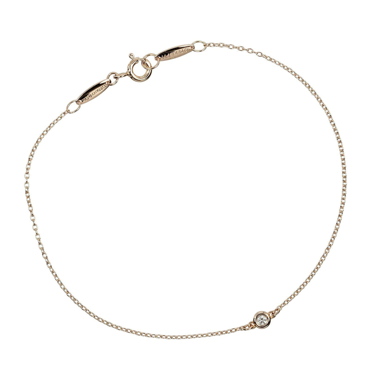 Tiffany & Co. Elsa Peretti Diamonds by the Yard 3 Stone Bracelet 18K Rose Gold with Diamonds