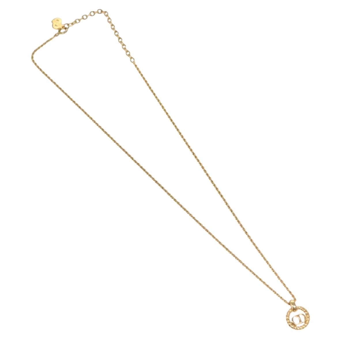 Christian Dior CD Pendant Necklace Gold-plated