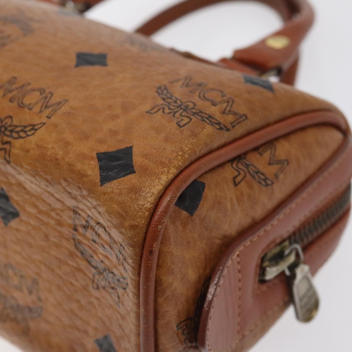 MCM Visetos Handbag Canvas and Leather