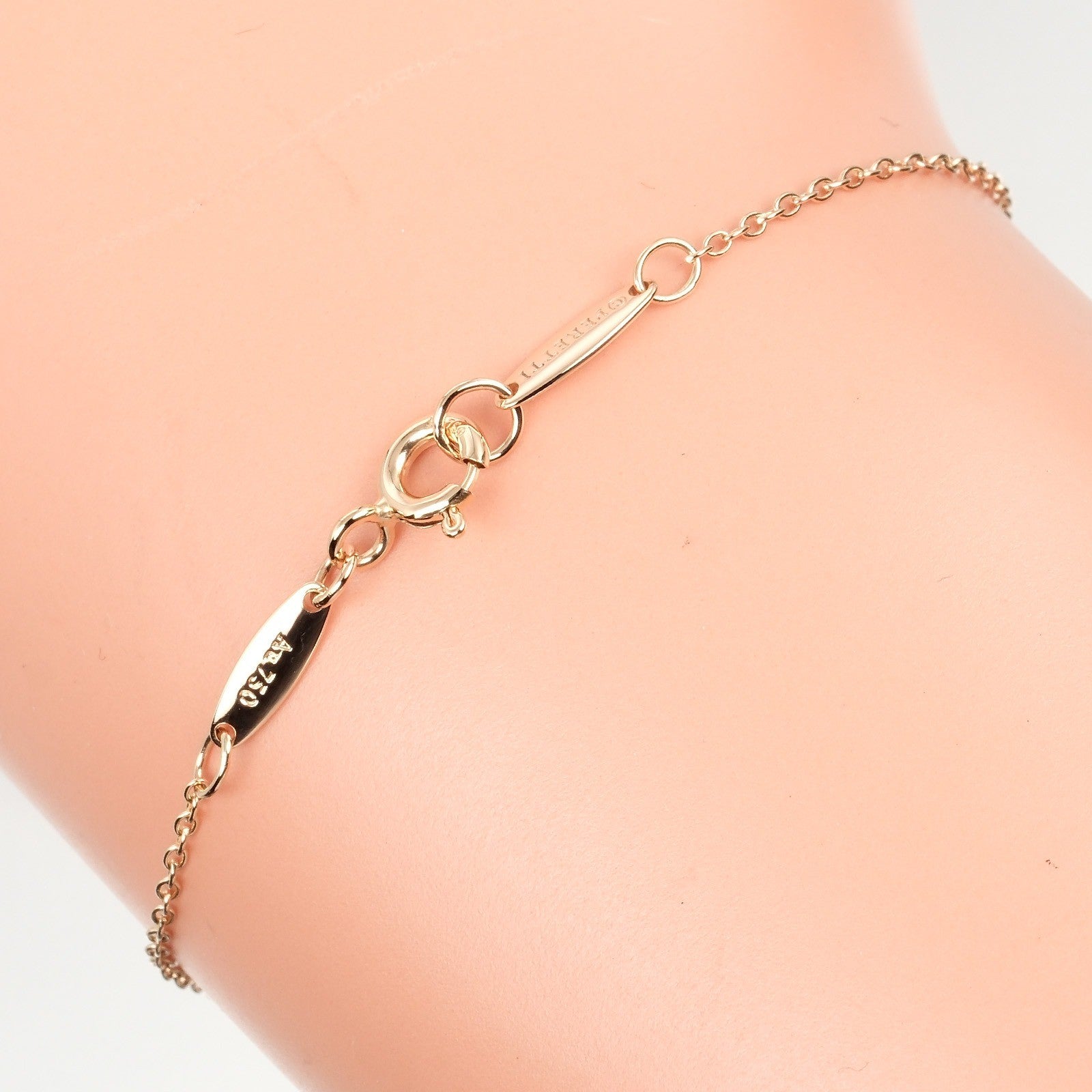 Tiffany & Co. Elsa Peretti Diamonds by the Yard 3 Stone Bracelet 18K Rose Gold with Diamonds