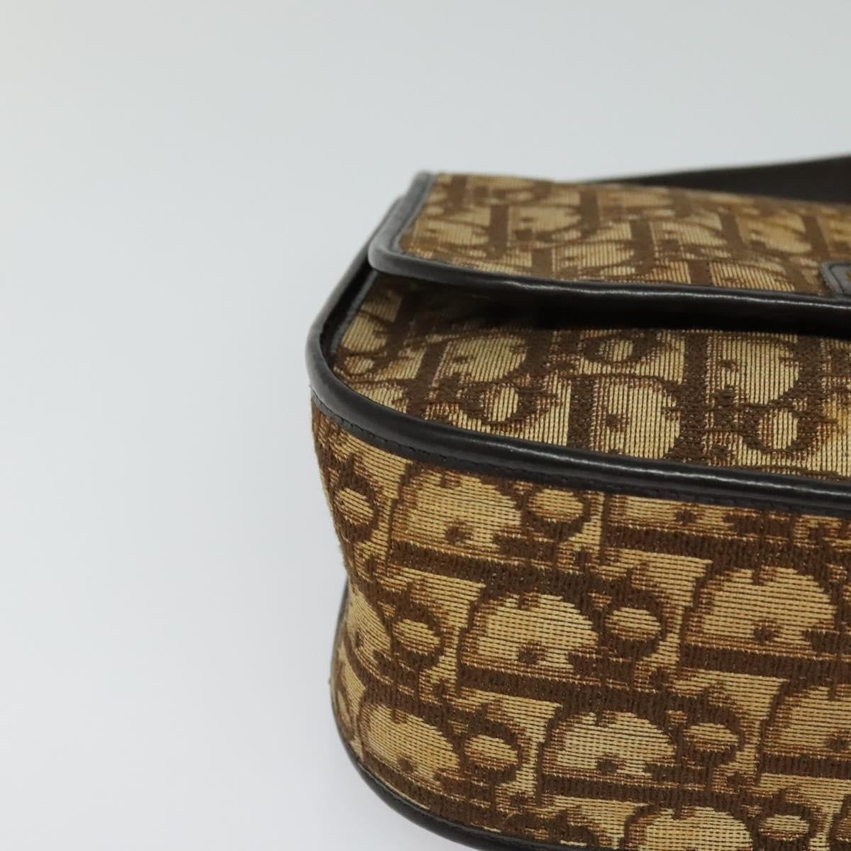 Christian Dior Vintage Trotter Flap Shoulder Bag Canvas