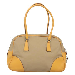 Prada Bauletto Bag Canvas with Leather