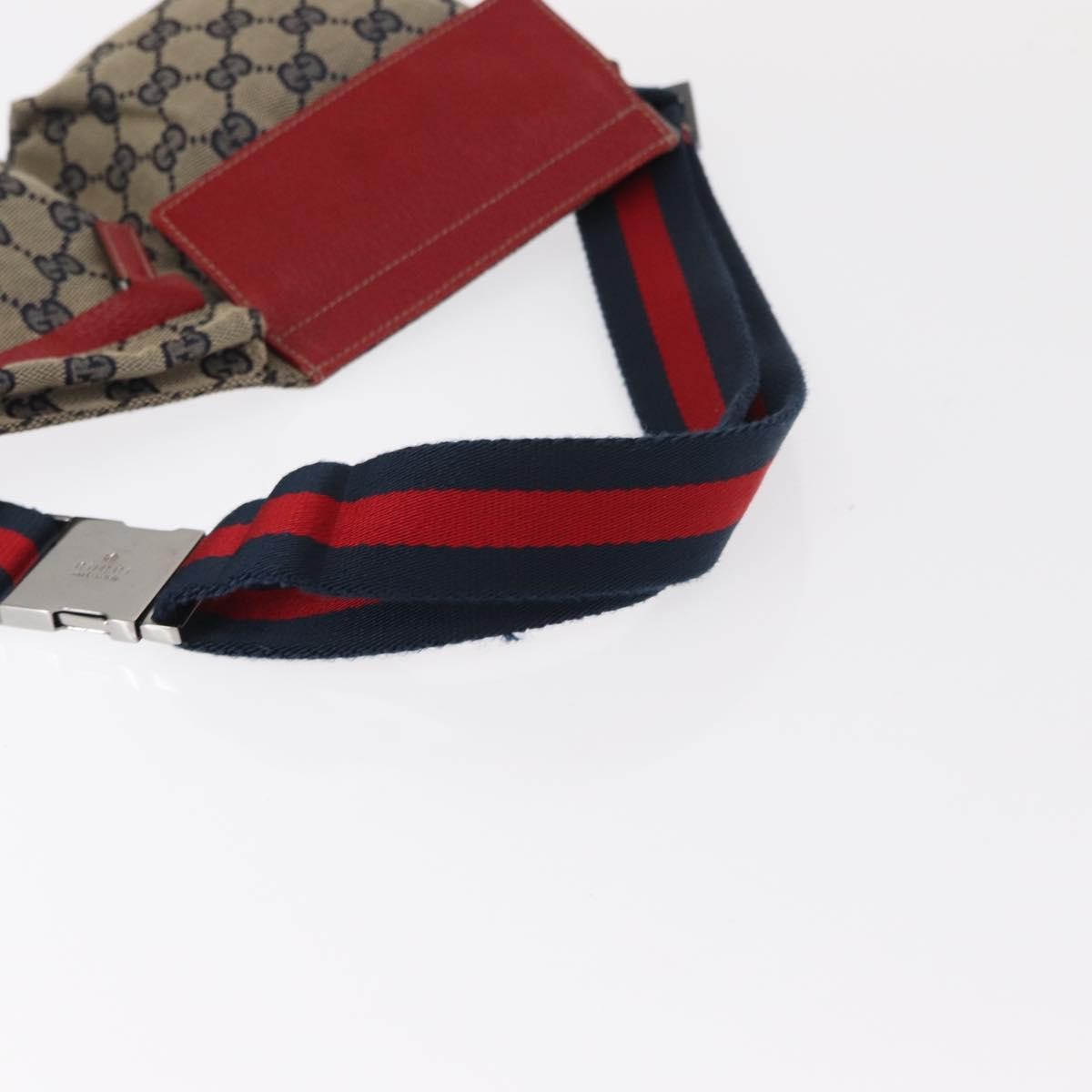 Gucci Vintage Double Belt Bag GG Canvas with Leather