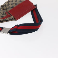 Gucci Vintage Double Belt Bag GG Canvas with Leather