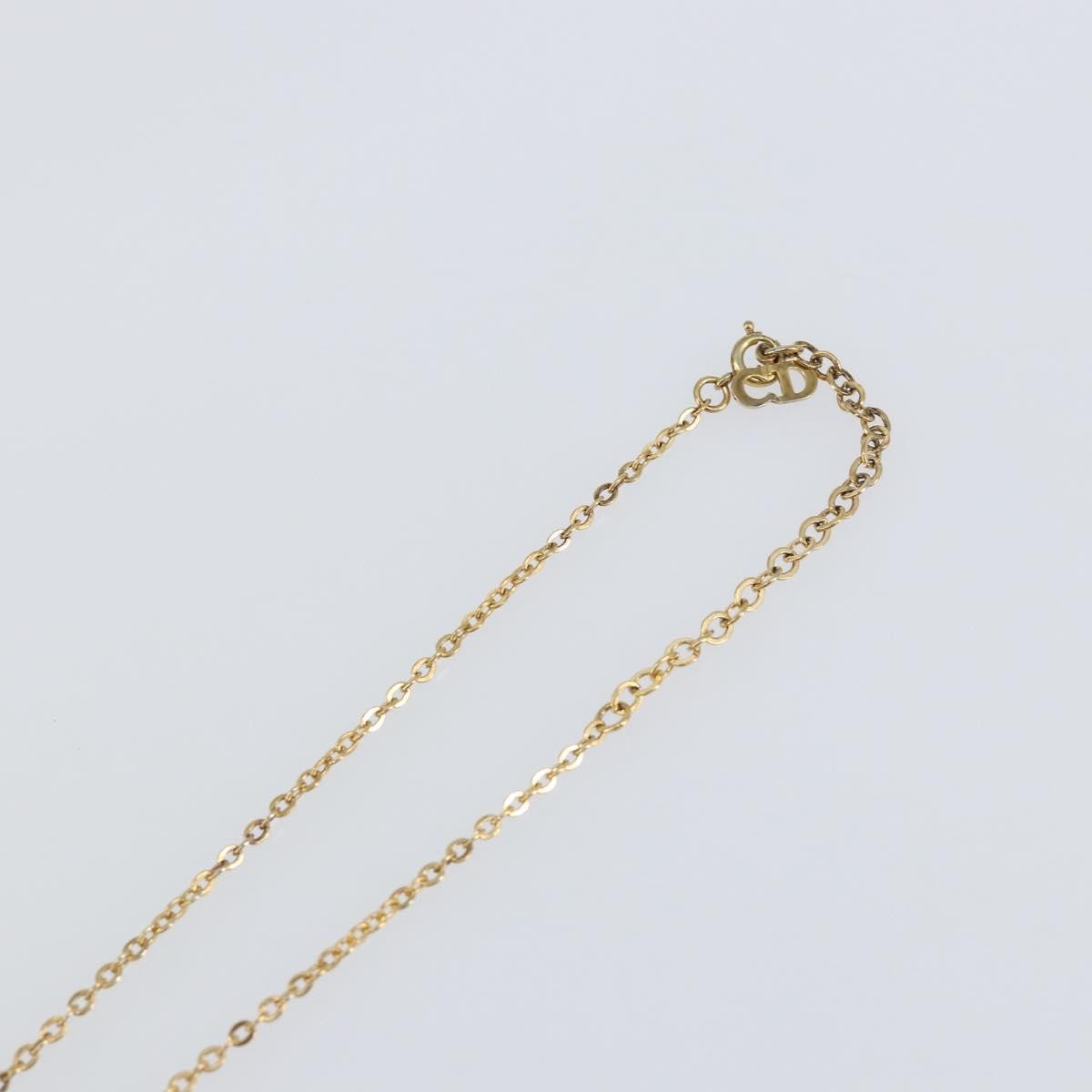 Christian Dior Round Logo Pendant Necklace Metal